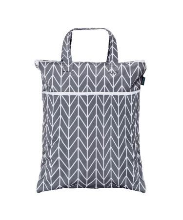 Teamoy Travel Hanging Wet Dry Bag Organizer (17.3 x 13.4 inches) with Two Compartments for Cloth Diaper, Laundry, Swimsuits and More, Easy to Hang Everywhere(M, Gray Arrow) Gray Arrow Medium (Pack of 1) - Buy Online on GoSupps.com