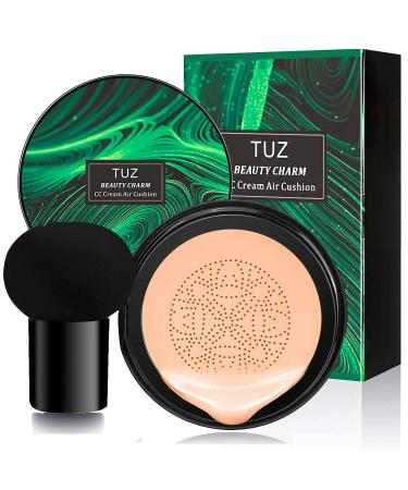 ASCOKA Air Cushion CC Cream Foundation  Mushroom Head Air Cushion BB Cream  Moisturizing Concealer  Lasting Nude Makeup Pigment CC Liquid Foundation (02 Natural)