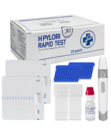Helicobacter Pylori Test Kits at Home - 25 Tests Included h. Pylori Test Kit Helicobactor Detection Test Kits h - Pylori Self-Test for Home Use Results in 10-15 Minutes