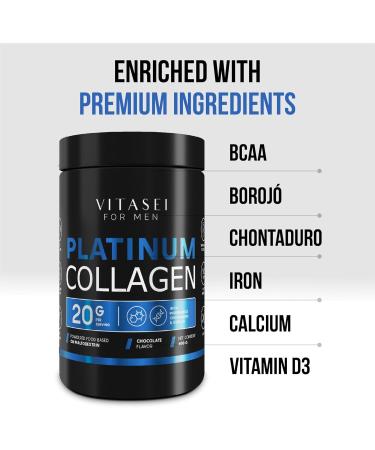 Hydrolyzed Collagen Powder for Men - BCAA & Borojo - Protein Supplement for Workouts - Zero Sugar Chocolate Flavor - 21 oz - Buy Online on GoSupps.com