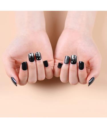 3D Rose Press On Nails Short 2 Pack for Women - Almond Cat Eye Fake Nails - Black Magnetic False Nail Tips (Art11) - Buy Online on GoSupps.com