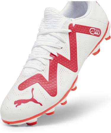 PUMA Men's Future Play FG/AG Football Shoe - EU 43 White & Fire Orchid | International Shipping Available - Buy Online on GoSupps.com