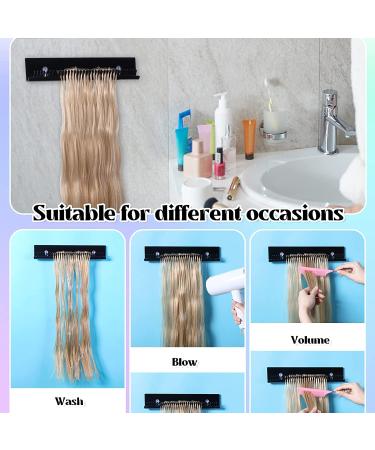 11.6 Inch Hair Extension Holder - Styling Tool for Weft, Clip-In, Tape-In Extensions (Natural Black) - Buy Online on GoSupps.com