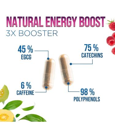 Green Tea Extract Capsules 1300mg - Standardized 45% EGCG & 98% Polyphenols - 3X Strength Green Tea Pills for Natural Energy - Herbal Supplement with Heart & Antioxidant Health Support - 60 Capsules 60 Count (Pack of 1) - Buy Online on GoSupps.com