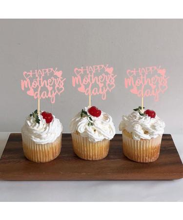 Keaziu 24 Pack Happy Mother's Day Cupcake Toppers Best Mom Ever Cupcake Picks Cake Decoration Party Supplies for Mother's Day Party Cupake Decorations Pink 1 - Buy Online on GoSupps.com