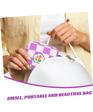 Healifty Aunt's Towel Storage Bag Set - Mini Clutch Organizer Pouch for Women | Portable Period Bag with Zipper Closure and Button Tampon Holder - Pu Violet - Buy Online on GoSupps.com