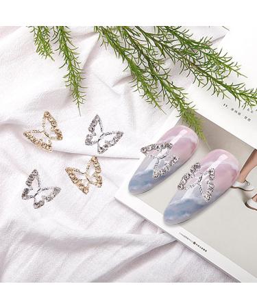 Buy IOSPKKIO 10 Alley Alloy Butterfly Nail Charms - Gold & Silver Nail Art Stones for Stunning Nail Designs - Buy Online on GoSupps.com