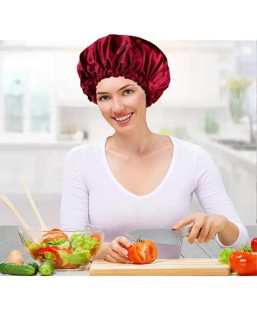 Satin Sleep Cap for Women - Adjustable Silk Bonnet for Curly Natural Hair (Red) - Buy Online on GoSupps.com