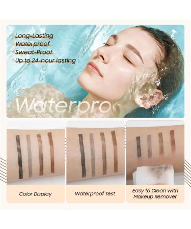 2024 New Magic Eyebrow Pencil 3D Waterproof Microblading Eyebrow Pen 4-Tipped Precise Natural Brows Eyebrow Pen Makeup Fine Stroke Eyebrow Pencil Creates Natural (Dark Brown+Gray) - Buy Online on GoSupps.com