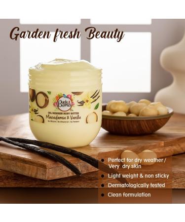 Macadamia and Vanilla Oil Nourishing Body Butter for Intense Moisturization | All Skin Types | No Silicone No Mineral Oil No Paraben | 200 ml - Buy Online on GoSupps.com