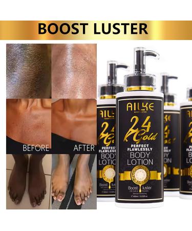 AILKE BOOST LUSTER AILKE 24k Gold Perfect Flawlessly Body Lotion Whitening AntiWrinkles Inhibit Melanin Moisturizing UV Protect With Nicotinamide Vitamin C 400ml Pack of 1 - Buy Online on GoSupps.com