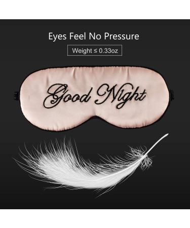 Satin Silk Sleep Eye Mask for Women and Men - Lightweight Adjustable Strap - Pink - Buy Online on GoSupps.com