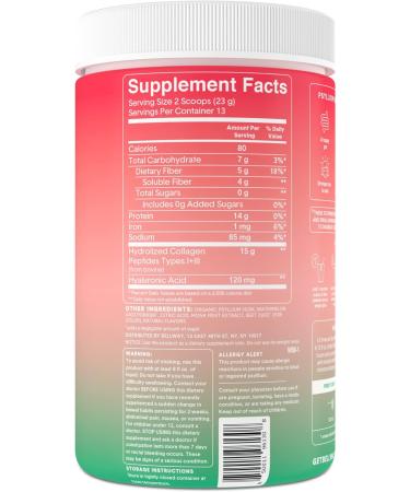 Bellway Fiber Beauty Super Fiber Powder with Collagen - Watermelon Flavor 10.6 oz - Buy Online on GoSupps.com