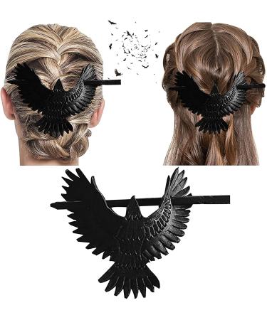 Shop Gothic Hair Accessories: Black Raven Hair Needle & Clip for Women - Perfect Halloween Hairpin - Buy Online on GoSupps.com