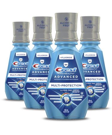 Crest Pro Health Advanced Multi-Protection Mouthwash Alcohol Free Extra Deep Clean Fresh Mint 500 mL (16.9 Fl Oz) Pack of 4 16.91 Fl Oz (Pack of 4) - Buy Online on GoSupps.com