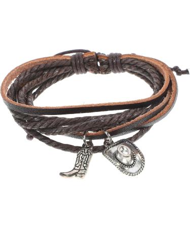 VALICLUD 2pcs Denim Themed Bracelet Wrist Keychain Bracelet Mens Bracelet Wrist Decoration for Men Men's Bracelets Vintage Bracelet for Men Wrist Jewelry Leather Backpack Man Key Chain 8.00X8.00X1.00CMx2pcs Brownx2pcs - Buy Online on GoSupps.com