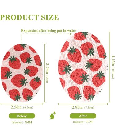3-Pack Cleaning Kitchen Sponges Oval Strawberry Fruit with Light Pink Kitchen Cellulose Dishwashing Wood Pulp Cotton - Buy Online on GoSupps.com