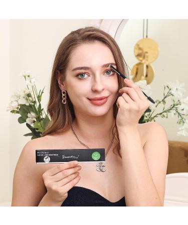 Ultra Thin Brow Brushes - Duo Angled Eyebrow & Eyeliner Brush Set (Black) - Includes Spoolie, Comb, and Mascara Brush - Buy Online on GoSupps.com