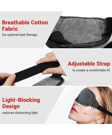 DR.PREPARE Heated Eye Mask - Electric USB Cotton Eye Compress with Smart Temperature Control | For Sleep, Dry Eyes, Blepharitis, Dark Circles | Includes Earplugs - Buy Online on GoSupps.com