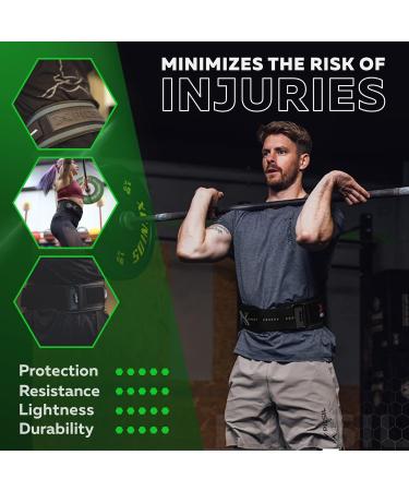 Picsil Lumbar Belt for Weightlifting | Ideal for Squats Cross Lifting | Adjustable with Patch Space | Available in 3 Colors & 5 Sizes (XL Green) - Buy Online on GoSupps.com