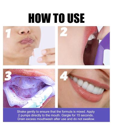 Purple Toning Teeth Mousse Toothpaste - Brightens Teeth Removes Stains & Yellowing Easy 15-Second Rinse(2pcs) 1 Count (Pack of 1) - Buy Online on GoSupps.com