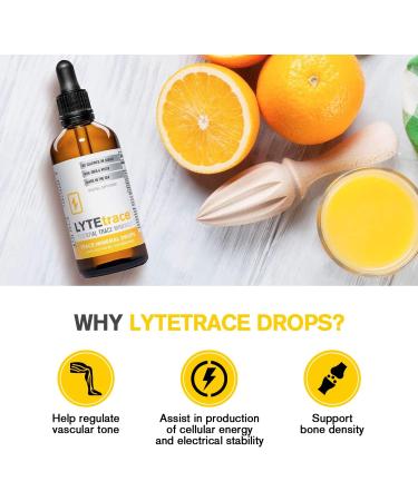 LyteTrace Trace Mineral Drops 100ml x 200 Servings - Ionic Sodium-Free Concentrate for pH Balance - Non-GMO, Vegan, Kosher, Keto Friendly - Buy Online on GoSupps.com