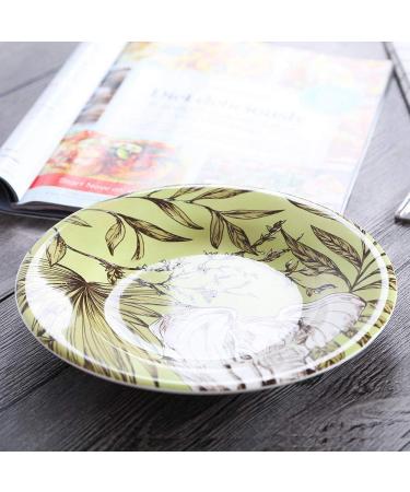 SHAOHUASC Ceramic Plates Round Dishes Bone China Cartoon Character Printed On-Glazed Elephant Floral Plate - Buy Online on GoSupps.com