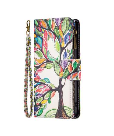 VQWQ mobile phone case for Xiaomi Redmi Note 12 5g case - protective cover for Redmi Note 12 5G / Xiaomi Poco X5 Leather bag with lanyard Zipper Map Case Folding Case Magnetic 03 -Baum Xiaomi Redmi Note 12 5g / Xiaomi Poco X5 Baum