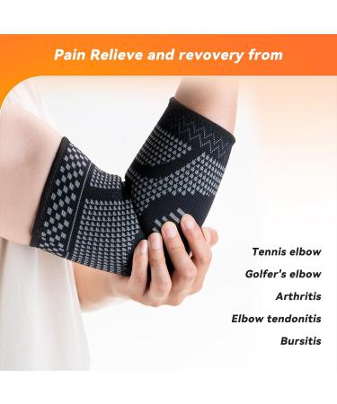 INDEEMAX Elbow Support for Men and Women Compression Sleeve for Tendonitis Arthritis Pain Relief Golfers/Tennis Elbow Support Strap for Weightlifting Sports Protection Pair XL XL Black-Pair - Buy Online on GoSupps.com