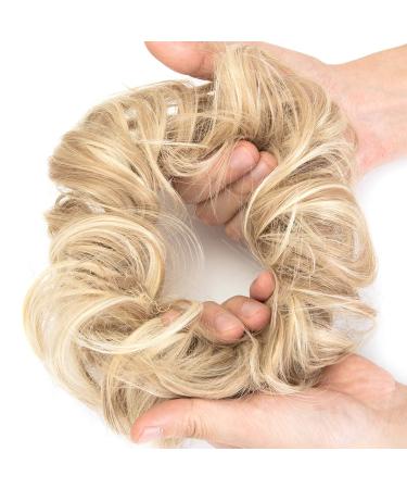 Lelinta Wavy Curly Messy Donut Hair Bun Extension Dark Ginger Mix Bleach Blonde - One Size - Buy Online on GoSupps.com