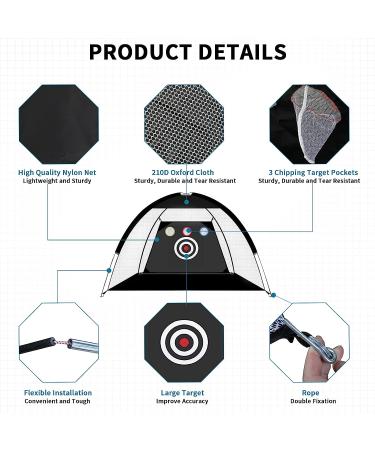 Horyliin 10x7ft Golf Practice Net with Target and Carry Bag - Green Golf Training Aid for Backyard Driving and Chipping - Buy Online on GoSupps.com