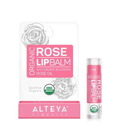 Altenya Bio Lip balm Rose 4.5g-USDA organic certified purely naturally filling-lip care based on essential rose oil and selected selection of plant butters Rose 4.5 g (1 Pack)