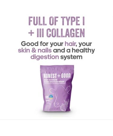 Honest + Good UK Grass Fed Beef Marrow Bone Broth Powder | 1 Month Supply | High Protein Collagen for Hair Skin Gut | UK Made - Buy Online on GoSupps.com