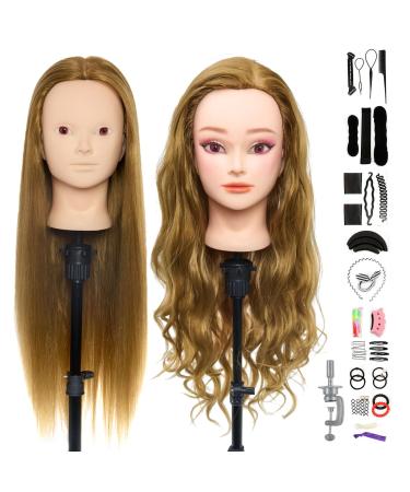 Neverland 24 Exercise head Training head hairdressers Frisierkopf 50% real hair wig head Puppet head from lichen make -up hairstyles Design for professional & first users with holder + braid hair set - Buy Online on GoSupps.com