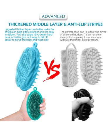 Rampula 2-in-1 Silicone Body Brush - Versatile Bathing & Shampoo Brush for All Skin Types Gentle Foaming & Head Massage Easy to Clean - Sky Blue - Buy Online on GoSupps.com