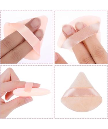 Sibba 4 PCS Triangle Powder Puffs - Washable & Reusable Makeup Sponges for Face & Body - Soft Plush Powder Sponge for Wet/Dry Makeup - Black&Nude - Buy Online on GoSupps.com