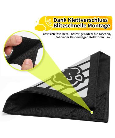 4 Universal Security Reflectors for Strollers - Velcro Fasteners | Sweet Babies & Clouds Moon Star Motif - Buy Online on GoSupps.com