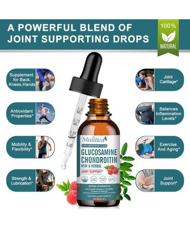 (2 Pack) Glucosamine Chondroitin MSM Liquid Drops - Extra Strength Joint Support Supplement with Elderberry  Boswelia  Bromelain  Hyaluronic Acid - Antioxidant Immune Support for Adults  Men & Women - Buy Online on GoSupps.com