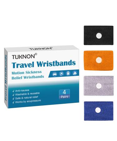 Travel Wristbands Motion Sickness Wristband Travel Motion Sickness Relief Wristband Natural Nausea Relief 4 Pairs