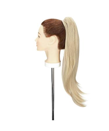 55 cm Curly Clip-In Ponytail Extensions | Wavy Synthetic Hair for Women - Dark Blonde & Bleach Blonde Mix - Buy Online on GoSupps.com