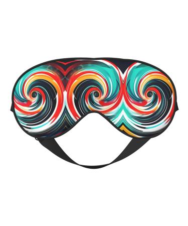 Abstract Circle Swirl Print Night Blackout Eyeshade with Elastic Strap Fit Shift Work Nap Travel Relaxing