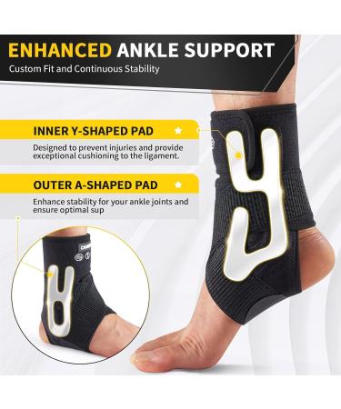 CAMBIVO Ankle Brace for Sprained Ankle - Adjustable Compression Support for Men & Women | Lace Up Stabilizer for Achilles Tendonitis & Injury Recovery - Small Right Foot (Black - Buy Online on GoSupps.com