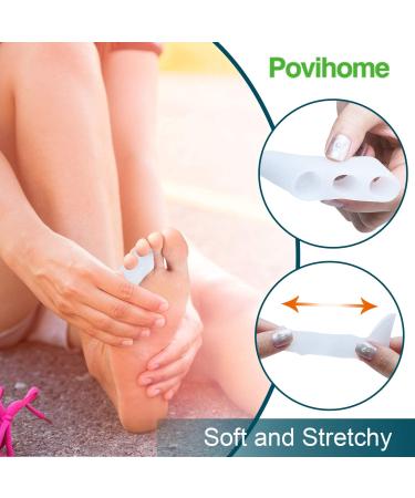 Povihome 10 Pack Pinky Toe Separators - Triple Gel Protectors for Overlapping & Curled Pinky Toes - Separate and Protect White - Buy Online on GoSupps.com