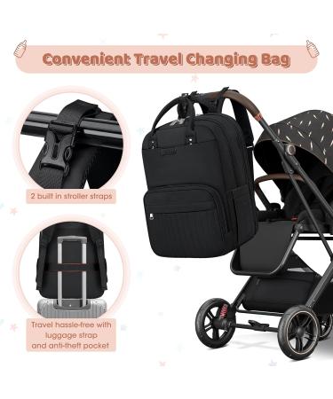 Rainsmore Large Baby Wrap Backpack Diaper Bag with Stroller Belts & Wrap Pad - Black | Trendy & Functional Baby Bags for Parents - Buy Online on GoSupps.com