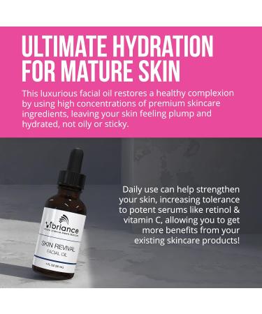 Vibriance Skin Revival Facial Oil | Vegan Hydrating Oil for Dry Skin | USA-Made Natural Ingredients | Vitamin E Sea Buckthorn & Squalane | Paraben-Free & Sensitive Skin Safe - Buy Online on GoSupps.com