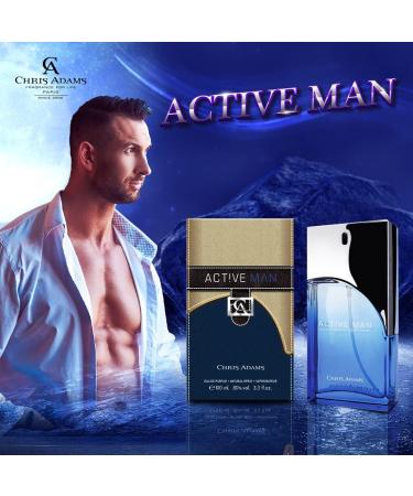 Chris Adams Eau De Parfum - Active Man 100ml | Aromatic Floral Woody Scent | Premium Long Lasting Fragrance Spray | Daily Use Perfume For Men | Ideal Gift For Men | Made in U.A.E - Buy Online on GoSupps.com