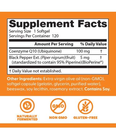 Doctor's Best High Absorption CoQ10 100 mg with BioPerine - 120 Softgels - Buy Online on GoSupps.com