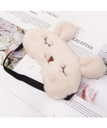 Honbay Plush Rabbit Sleeping Eye Mask for Kids - Cute Cartoon Animal Design (Beige) - Buy Online on GoSupps.com