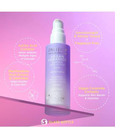 Buy Pacifica Beauty Vegan Ceramide Barrier Repair Face Lotion - Hydrating Lightweight Moisturizer for Dry Skin Dermatologist Tested Fragrance Free 100% Vegan & Cruelty Free - Buy Online on GoSupps.com