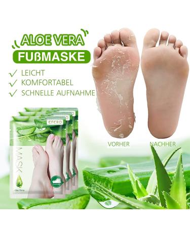 P-Beauty Aloe Vera Foot Mask Socks | 5 Pairs Peeling for Dry Cracked Skin | Moisturizing Foot Care Accessories - Buy Online on GoSupps.com